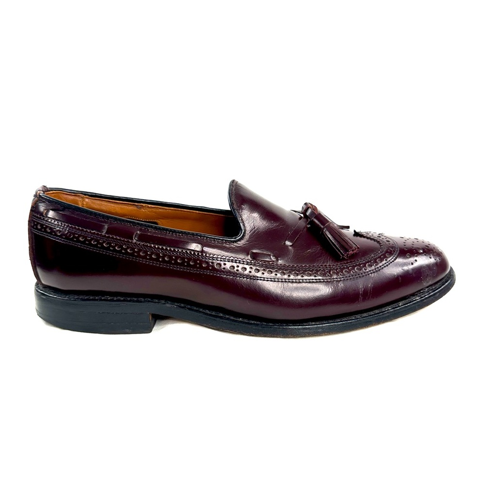 Allen Edmonds Manchester Men Size 10 Merlot Leather Wingtip Tassel Loafer Shoe